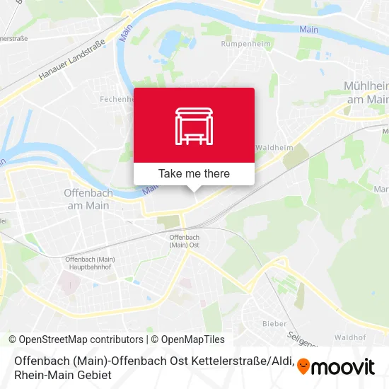Карта Offenbach (Main)-Offenbach Ost Kettelerstraße / Aldi
