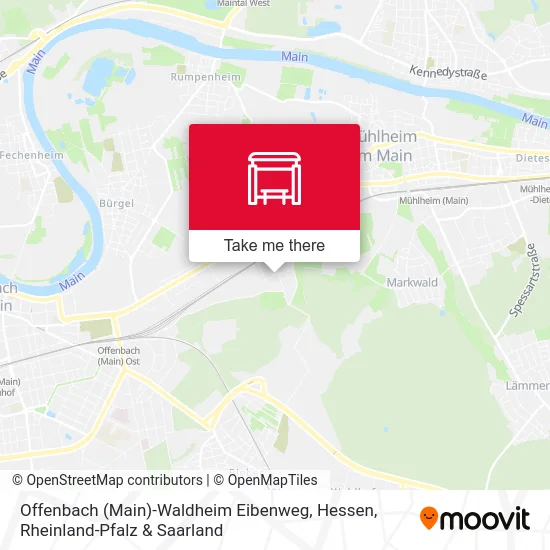 Карта Offenbach (Main)-Waldheim Eibenweg