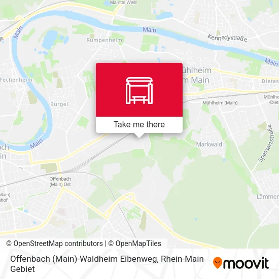 Карта Offenbach (Main)-Waldheim Eibenweg