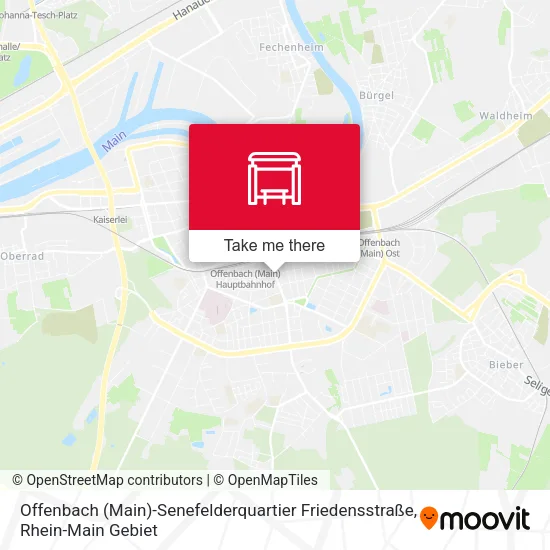 Карта Offenbach (Main)-Senefelderquartier Friedensstraße