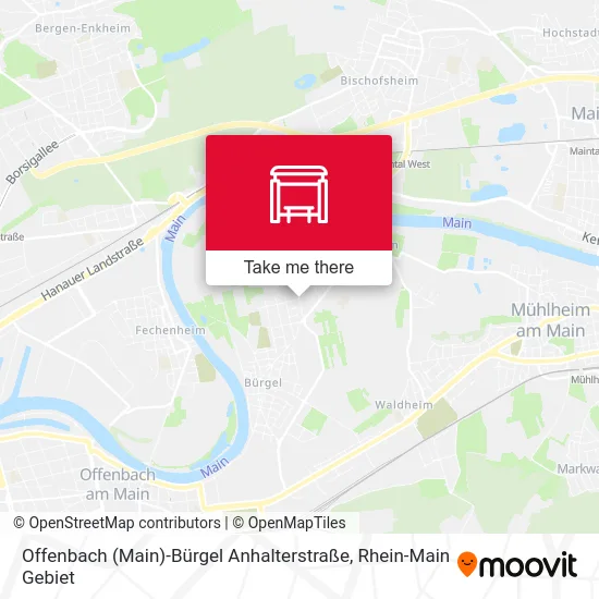Карта Offenbach (Main)-Bürgel Anhalterstraße