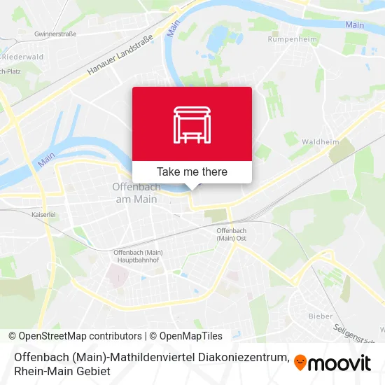 Карта Offenbach (Main)-Mathildenviertel Diakoniezentrum