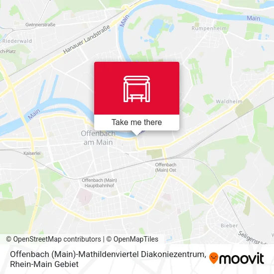 Карта Offenbach (Main)-Mathildenviertel Diakoniezentrum