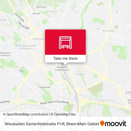 Карта Wiesbaden Gartenfeldstraße P+R