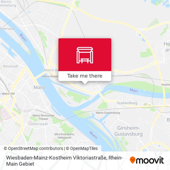 Wiesbaden-Mainz-Kostheim Viktoriastraße map