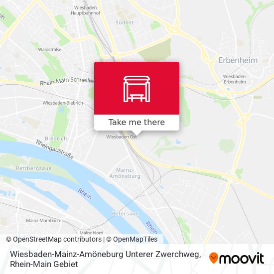 Карта Wiesbaden-Mainz-Amöneburg Unterer Zwerchweg