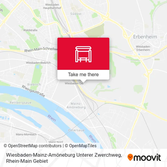 Карта Wiesbaden-Mainz-Amöneburg Unterer Zwerchweg
