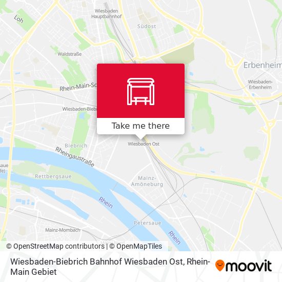 Wiesbaden-Biebrich Bahnhof Wiesbaden Ost map