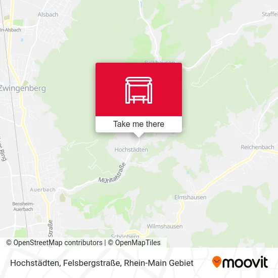 Карта Hochstädten, Felsbergstraße