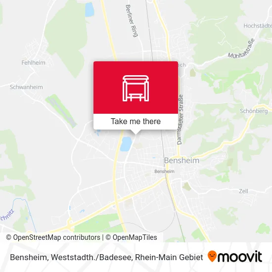 Карта Bensheim, Weststadth./Badesee