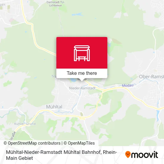 Карта Mühltal-Nieder-Ramstadt Mühltal Bahnhof