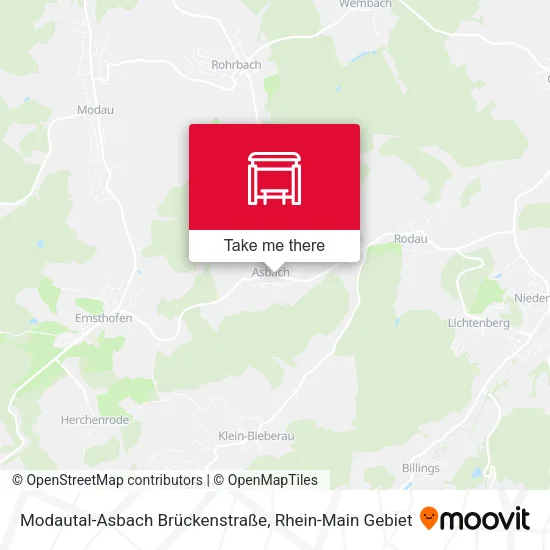 Карта Modautal-Asbach Brückenstraße