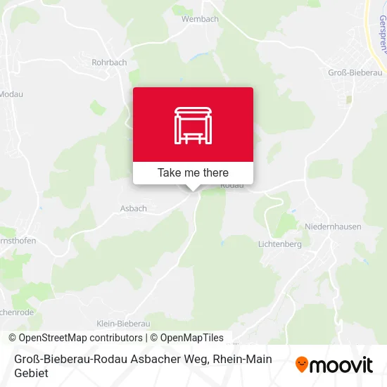 Карта Groß-Bieberau-Rodau Asbacher Weg
