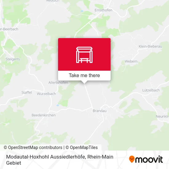 Карта Modautal-Hoxhohl Aussiedlerhöfe