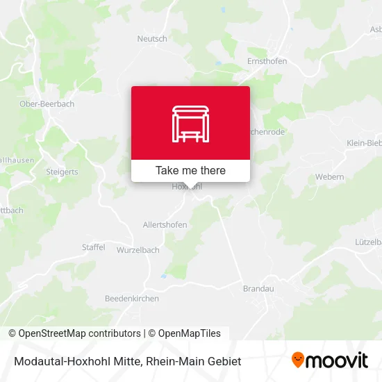 Modautal-Hoxhohl Mitte map