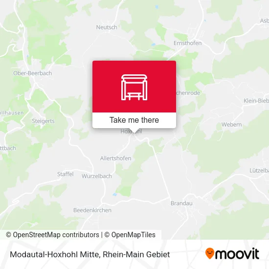 Modautal-Hoxhohl Mitte map