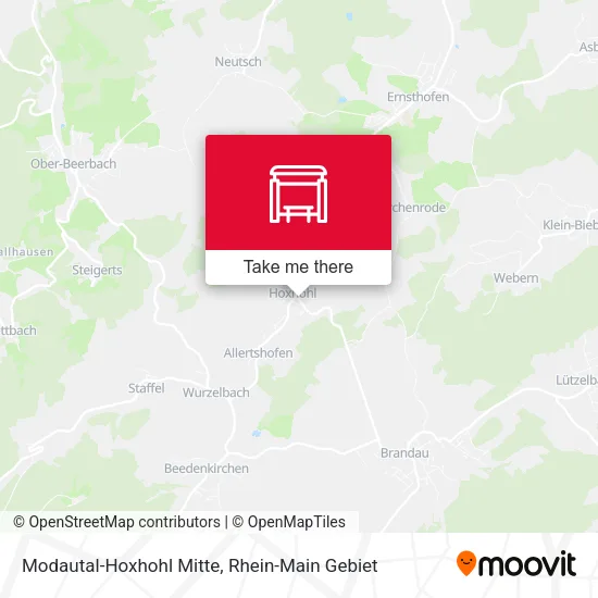 Modautal-Hoxhohl Mitte map