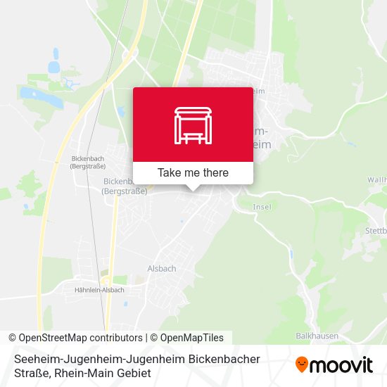 Seeheim-Jugenheim-Jugenheim Bickenbacher Straße map