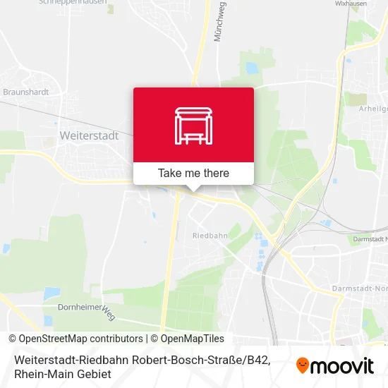Карта Weiterstadt-Riedbahn Robert-Bosch-Straße / B42
