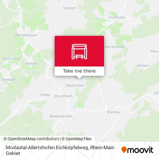 Modautal-Allertshofen Eichköpfelweg map