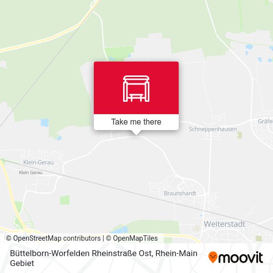 Büttelborn-Worfelden Rheinstraße Ost map
