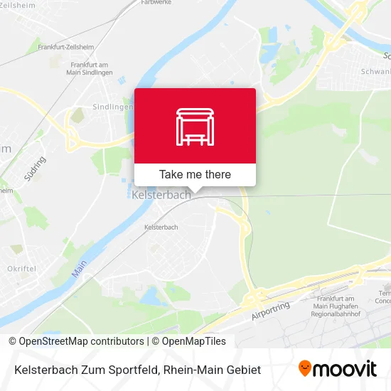 Карта Kelsterbach Zum Sportfeld