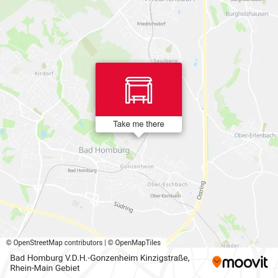 Карта Bad Homburg V.D.H.-Gonzenheim Kinzigstraße
