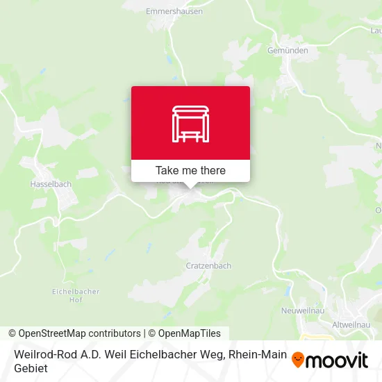 Карта Weilrod-Rod A.D. Weil Eichelbacher Weg