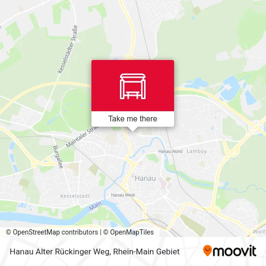 Карта Hanau Alter Rückinger Weg
