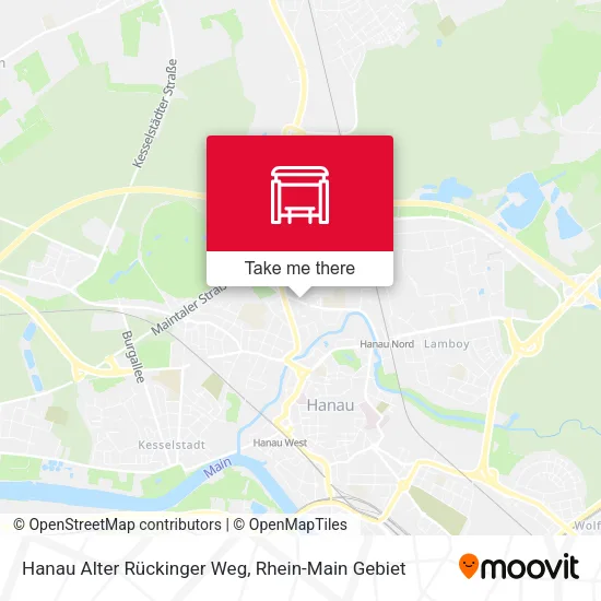 Карта Hanau Alter Rückinger Weg