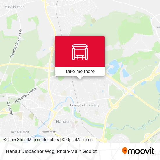 Карта Hanau Diebacher Weg