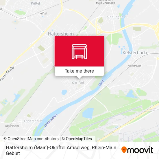 Карта Hattersheim (Main)-Okriftel Amselweg