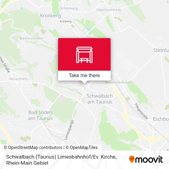 Карта Schwalbach (Taunus) Limesbahnhof / Ev. Kirche