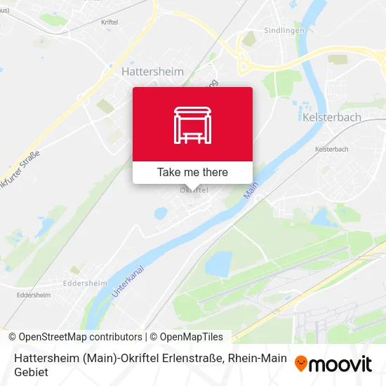 Карта Hattersheim (Main)-Okriftel Erlenstraße
