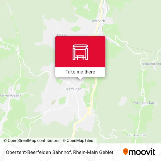 Карта Oberzent-Beerfelden Bahnhof