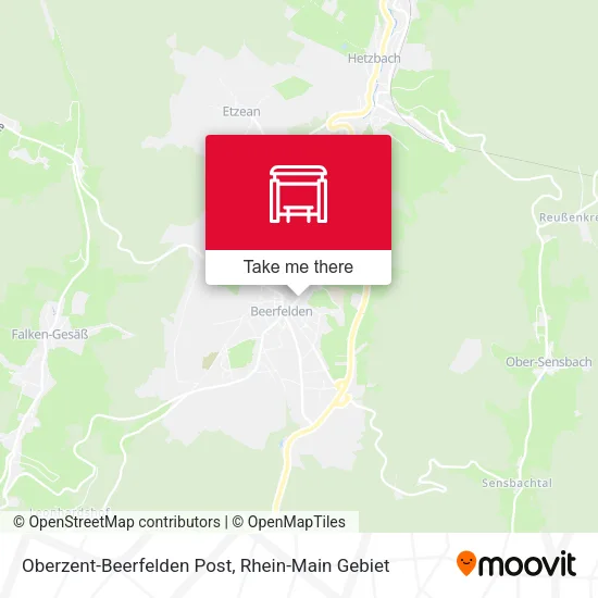 Карта Oberzent-Beerfelden Post