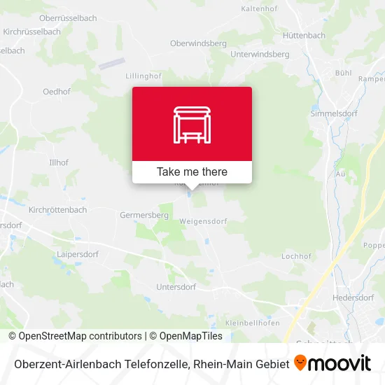 Карта Oberzent-Airlenbach Telefonzelle