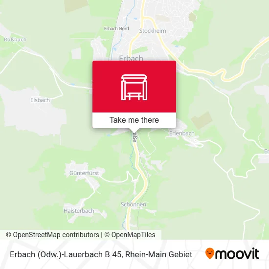 Карта Erbach (Odw.)-Lauerbach B 45