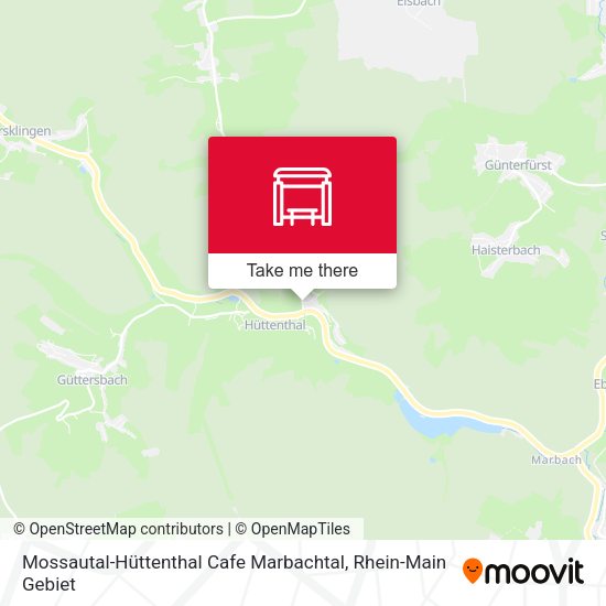 Mossautal-Hüttenthal Cafe Marbachtal map