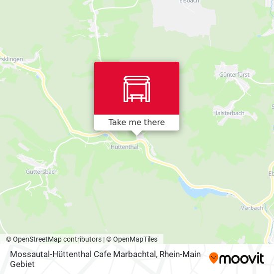 Mossautal-Hüttenthal Cafe Marbachtal map