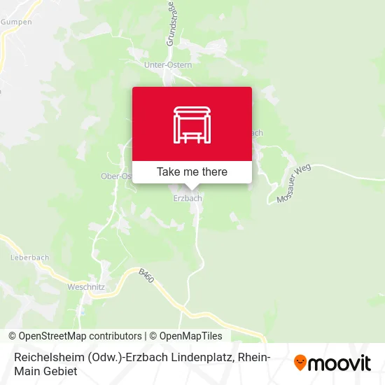 Карта Reichelsheim (Odw.)-Erzbach Lindenplatz