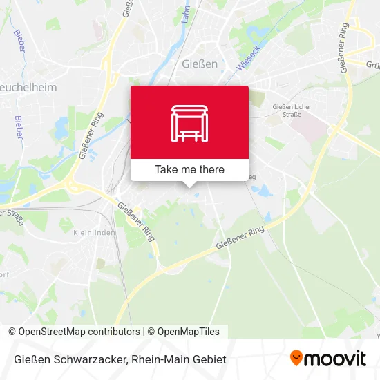 Карта Gießen Schwarzacker