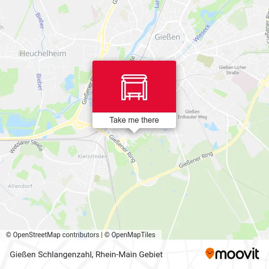 Карта Gießen Schlangenzahl