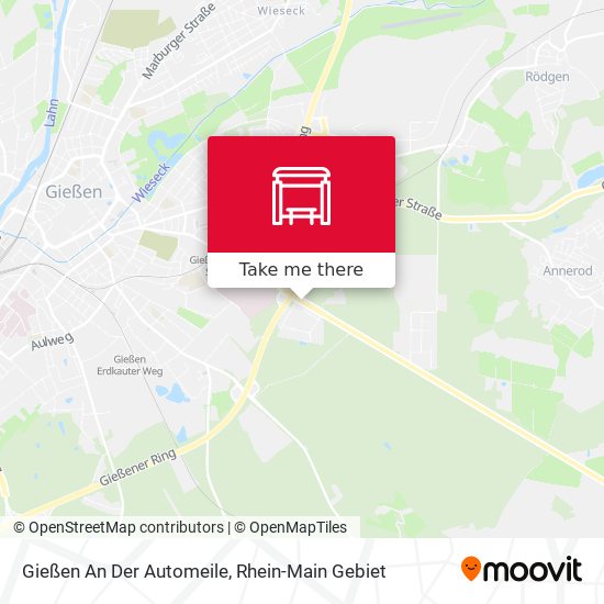 Карта Gießen An Der Automeile