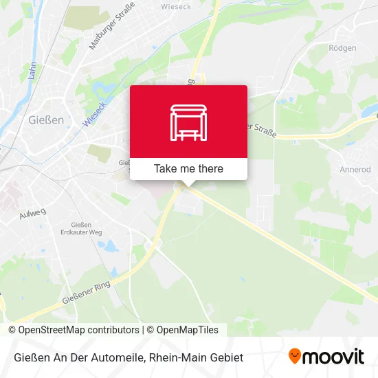 Карта Gießen An Der Automeile