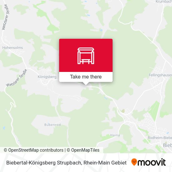 Biebertal-Königsberg Strupbach map