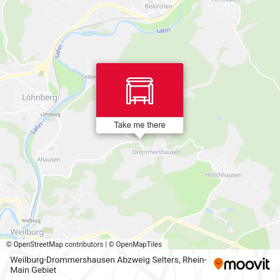 Weilburg-Drommershausen Abzweig Selters map
