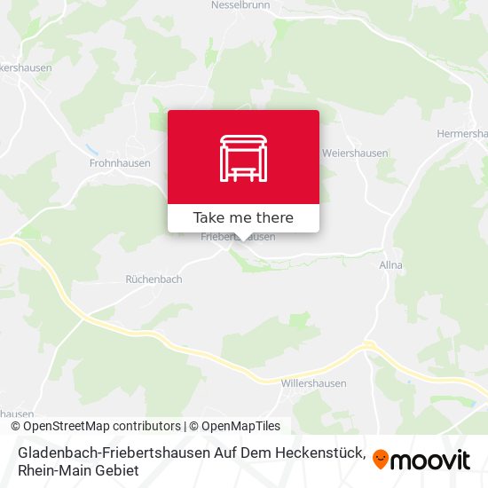 Карта Gladenbach-Friebertshausen Auf Dem Heckenstück