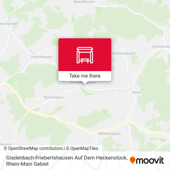 Карта Gladenbach-Friebertshausen Auf Dem Heckenstück