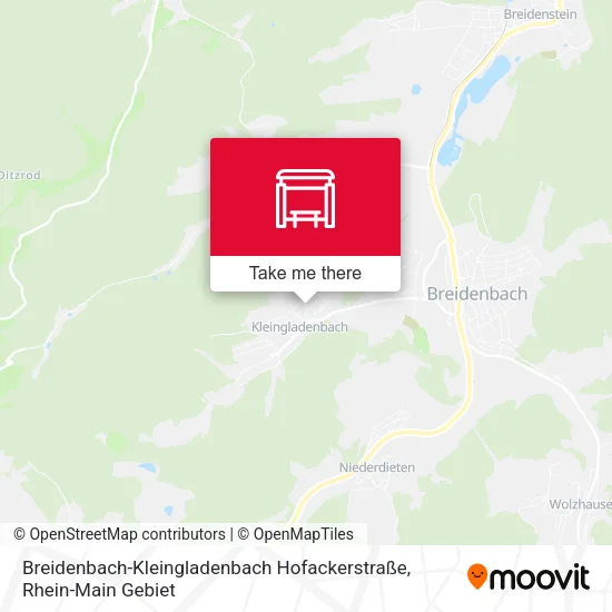 Карта Breidenbach-Kleingladenbach Hofackerstraße